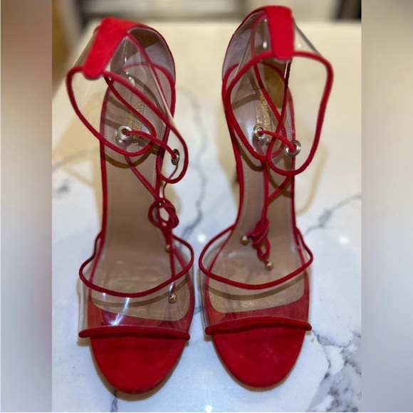 Aquazzura Shoes - Aquazzura Elegant Red Strappy Women's Heels size 40
